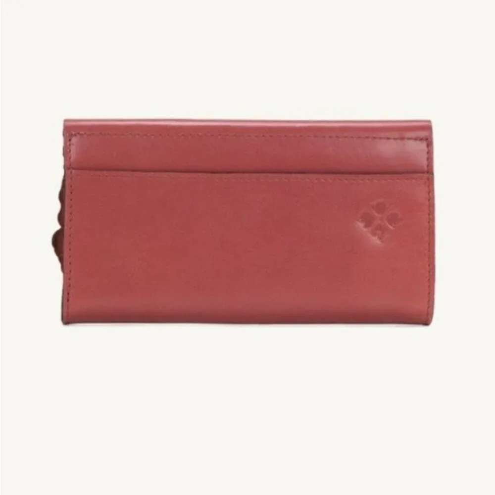 Patricia Nash Terresa Leather Wallet Hand Cut Tooled RFID Pink